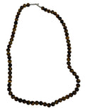 Natural Tiger Eye Polished Round Beads Necklace