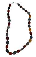 Pear-shaped Moss Agate Gemstone String Necklace