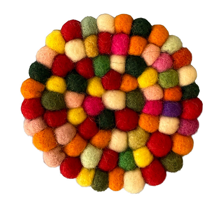 Felt ball Tea Coaster made from felt product